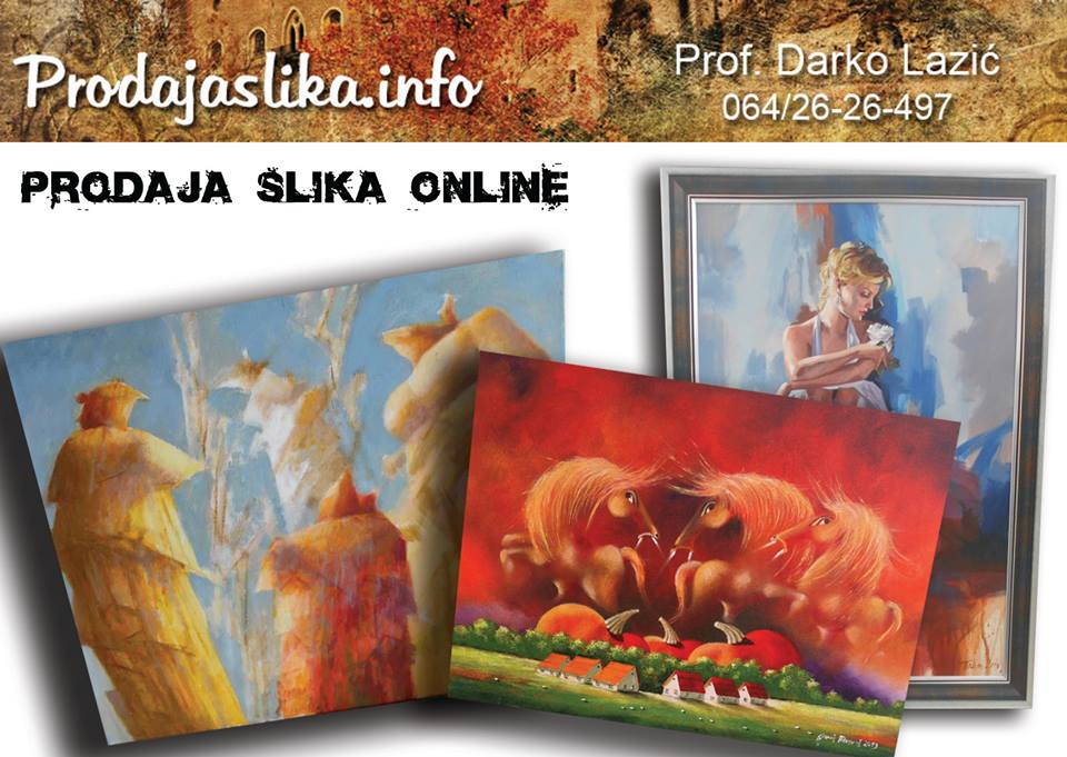 Prodaja slika Lazić 8 godina sa vama, od 31.01.2017. i zvanično postojimo kao PRVA ONLINE GALERIJA U SRBIJI! Za firme kupovina preko računa! Ubedljivo najpovoljnije cene umetničkih slika u Srbiji!