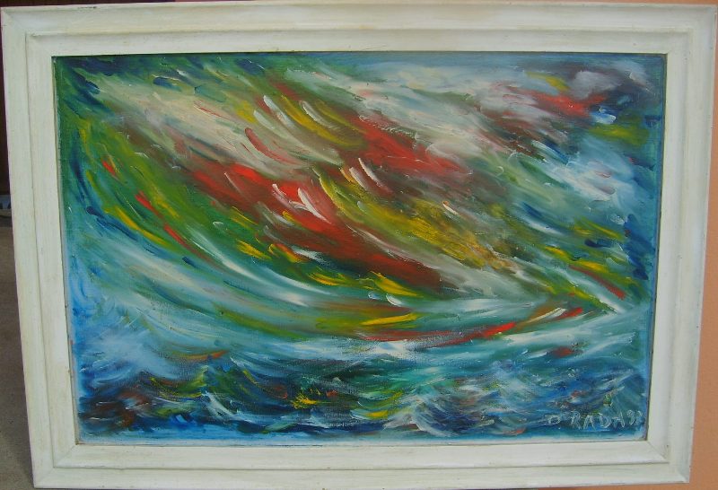 Apstrakcija, ulje na platnu, 73×48 cm, Rada Dobrijevic, 9440 dinara