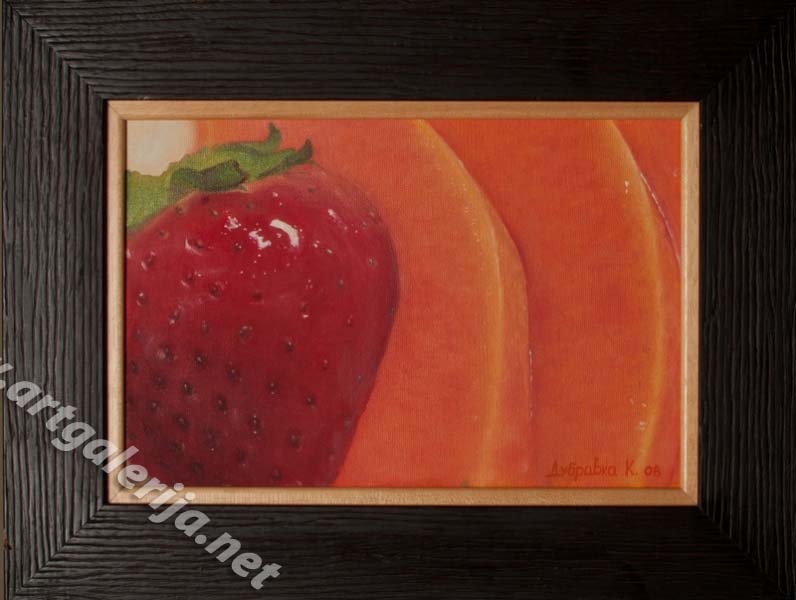 Jagoda, ulje na platnu, 30×20 cm, Dubravka Katic, uramljena, 11800 dinara