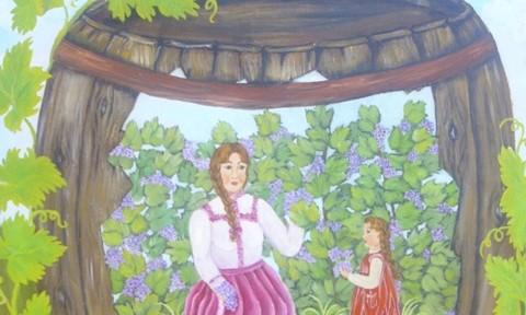 Berba grozdja, ulje na platnu, 50×40 cm, Biserka Petrasova, 23600 dinara