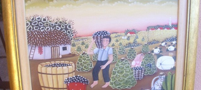 Grozdje, ulje na platnu, 30×40 cm, uramljena, Anna Kotvasova, 29500 dinara