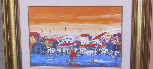 Sicilija, ulje na platnu, uramljena luksuzno, Dusko Trifunovic, 47200 dinara