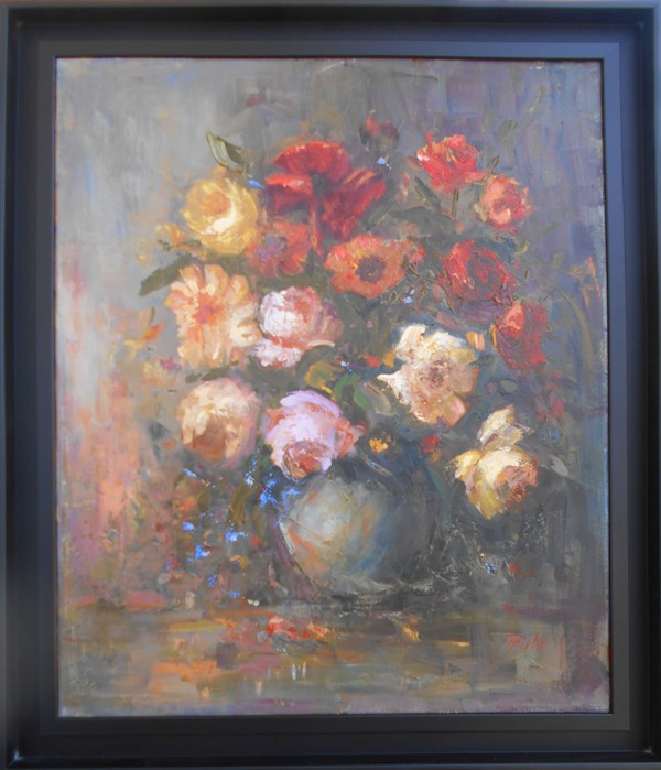 Ruze mrtva priroda, Putic Petar, ulje na platnu, sa 69×59 cm, bez 60×50 cm, sertifikat, 41300 dinara