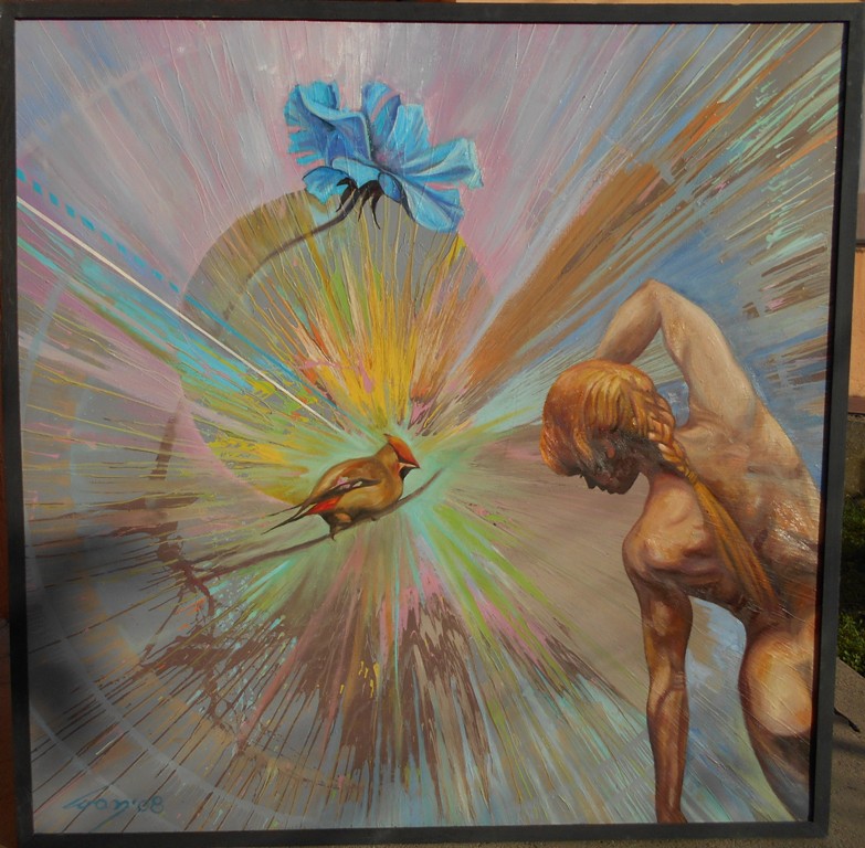 Cvrkut, ulje na platnu, 100×100 cm, Ivan Vanja Milanovic, 70800 dinara – SNIŽENO -40 %