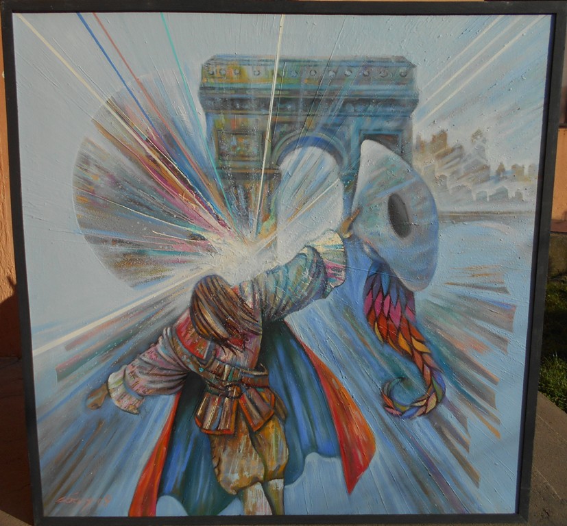 Dobrodoslica, ulje na platnu, 100×100 cm, Ivan Vanja Milanovic, 70800 dinara – SNIŽENO -40 %