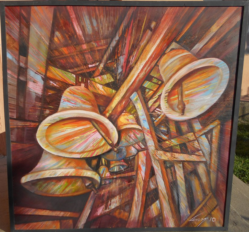 Hilandarska zvona, ulje na platnu, 100×100 cm, Ivan Vanja Milanovic, 70800 dinara – SNIŽENO -40 %