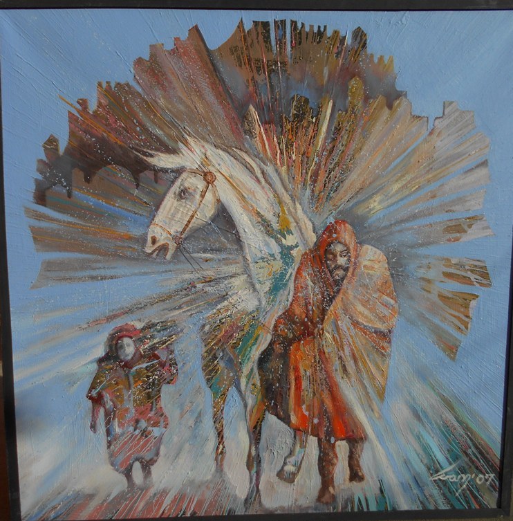 Mecava, ulje na platnu, 100×100 cm, Ivan Vanja Milanovic, 70800 dinara – SNIŽENO -40 %