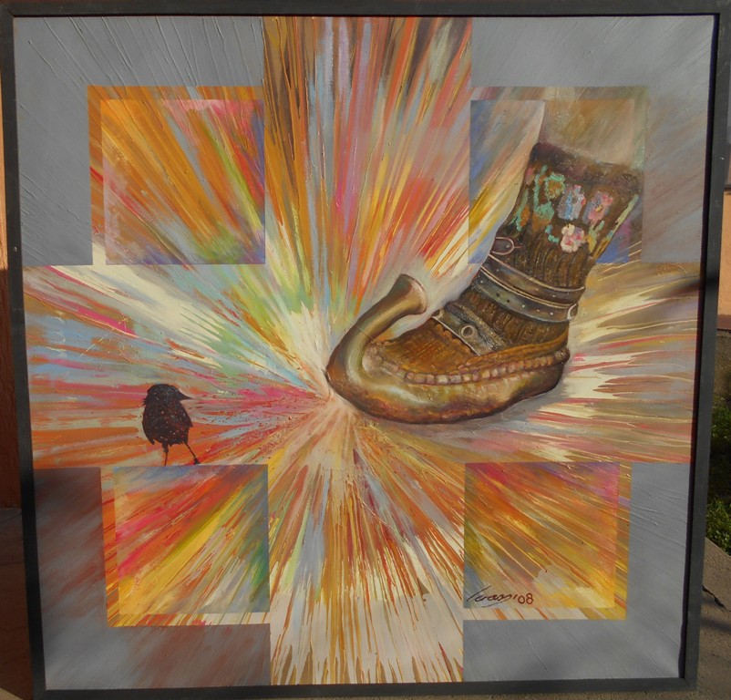 Opanak, ulje na platnu, 100×100 cm, Ivan Vanja Milanovic, 70800 dinara – SNIŽENO -40 %