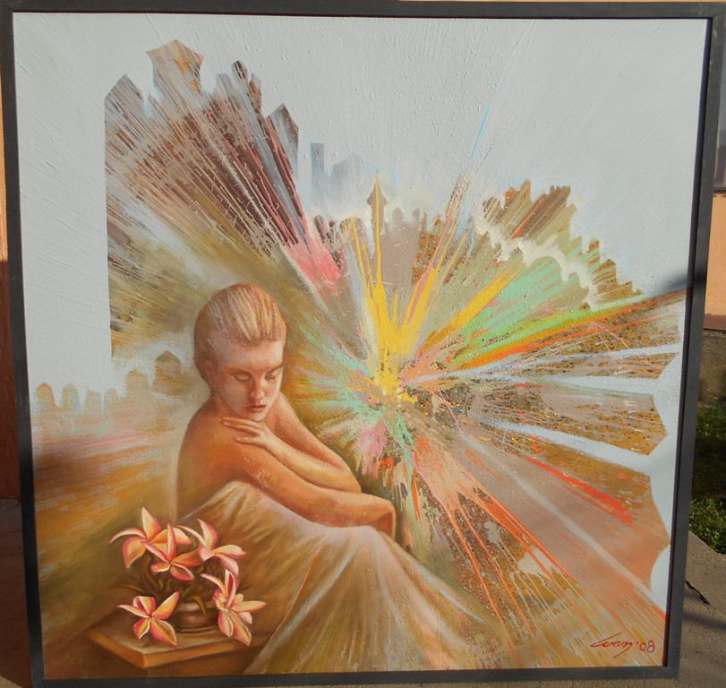 Put kroz vreme, ulje na platnu, 100×100 cm, Ivan Vanja Milanovic, 70800 dinara – SNIŽENO -40 %