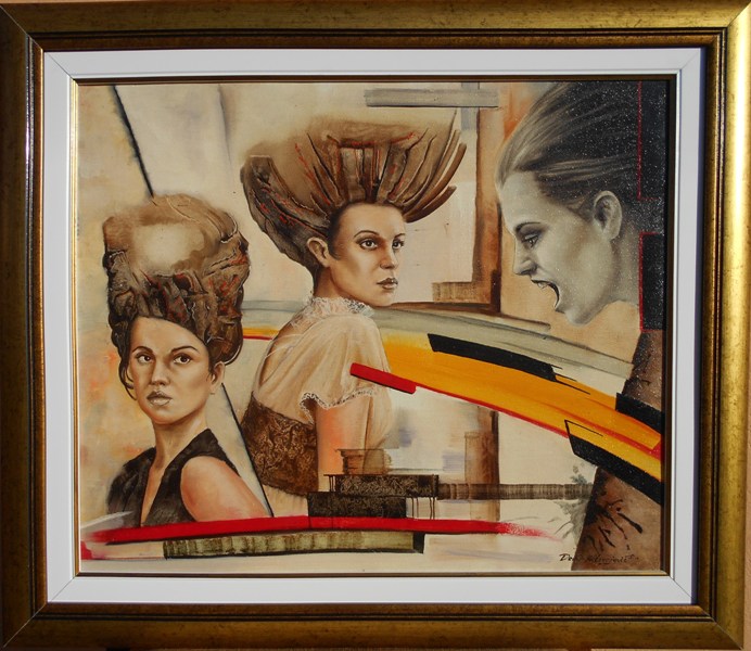 Zene, ulje na platnu, sa 50×58 cm, bez 38×46 cm, uramljena, Dejan Deki Milivojevic, 29500 dinara