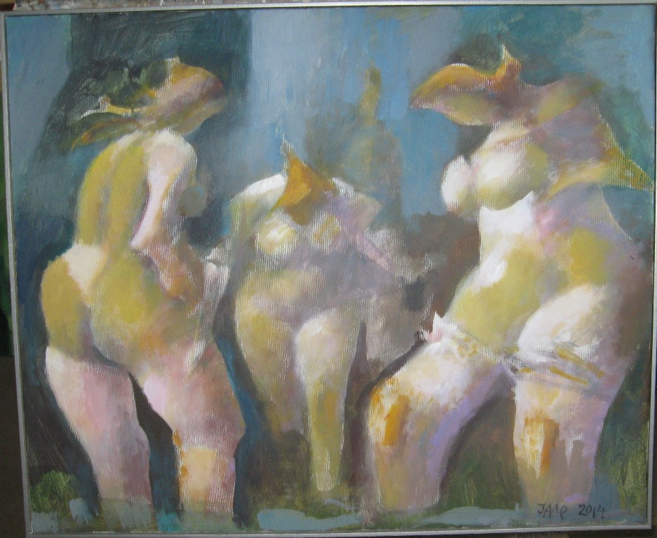 U cestaru, Ljubodrag Jankovic Jale, akril na platnu, sertifikat, 61×73 cm, 2014, 295000 dinara