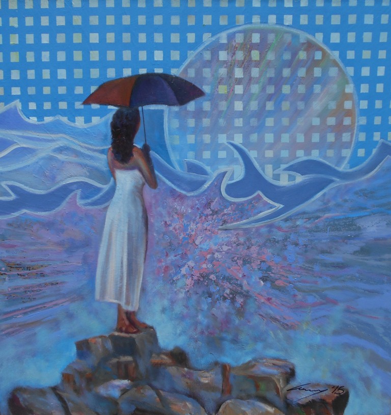 16 Pored mora, ulje na platnu, 100×100 cm, Ivan Vanja Milanovic. sertifikat, 70800 dinara – SNIŽENO -40 %