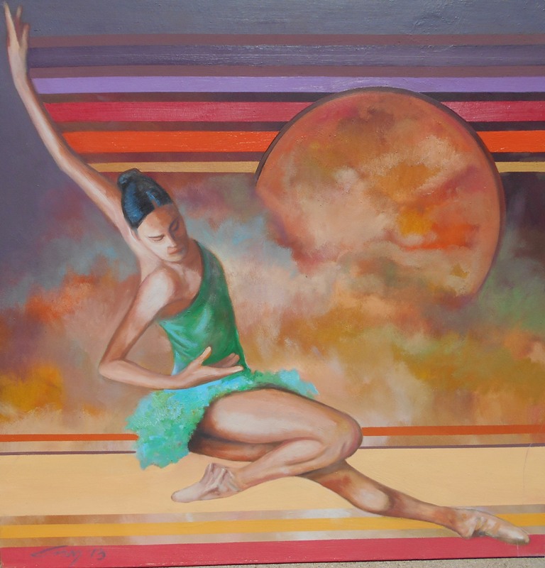 4 Balerina, ulje na platnu, 100×100 cm, Ivan Vanja Milanovic. sertifikat, 70800 dinara – SNIŽENO -40 %