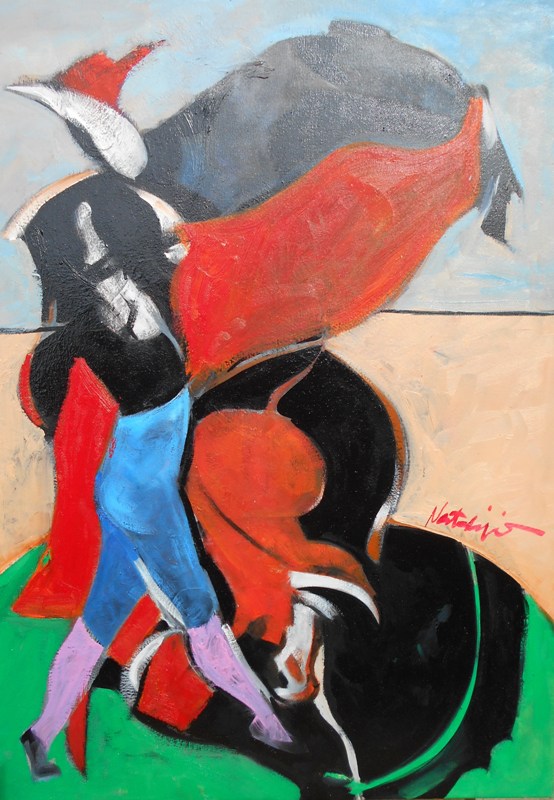 Toreador 6, Mr. akadem. slikar  Natalija Cimesa, ulje na platnu, 69×49 cm, 2017., sertifikat, 18880 dinara