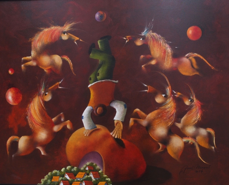 Rodilo je rodilo, ulje na platnu, Janos Mesaros, sertifikat, 80×100 cm, 2017, 354000 dinara