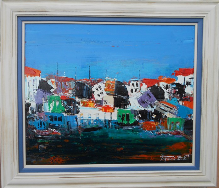 Sicilija 8, Dusko Trifunovic, sa 66×76 cm, bez 50×60 cm, ulje na platnu, lux uramljena, sertifikat, 47200 dinara