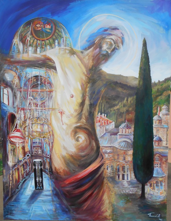 Hilandar 1, ulje na platnu, 139×105 cm, akademski Goran Bankovic, sertifikat, 200600 dinara