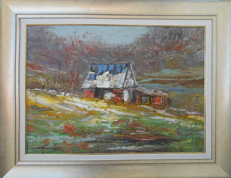 Brvnara, Ivan Milovanovic Vanja, ulje na platnu, sa 68×88 cm, bez 50×70 cm, sertifikat, 22420 dinara