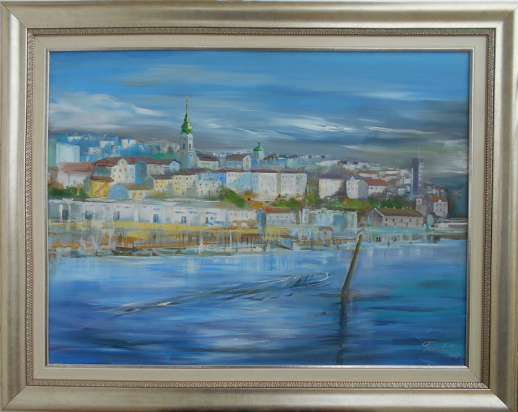 Beograd 6,  akademski Goran Bankovic, ulje na platnu, sa 76×96 cm, bez 60×80 cm, sertifikat, 47200 dinara