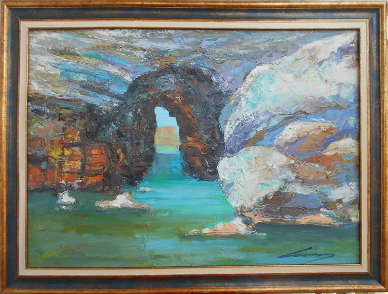 Prolaz, Ivan Milovanovic Vanja, ulje na platnu, sa 61×81 cm, bez 50×70 cm, sertifikat, 22420 dinara