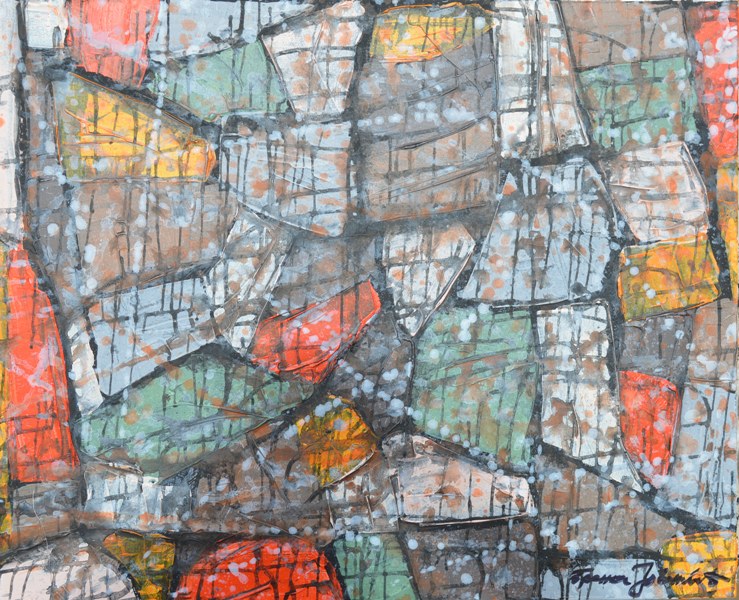 Apstrakcija 3, ulje na platnu, 65×80 cm, akademski Branka Jovanovic, sertifikat, 35400 dinara