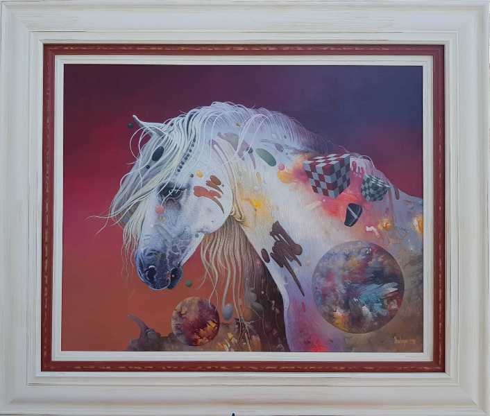 Ludens, akril-ulje na platnu, DiVogo, sa 66×56 cm, bez 40×50 cm, 2019., sertifikat, 153400 dinara
