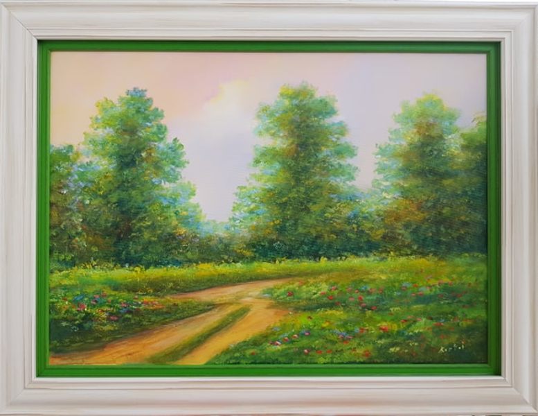 Put u neznano, Darko Bartos, ulje na platnu, sa 65×85 cm, bez 50x70cm, lux ram, sertifikat, 21240 dinara