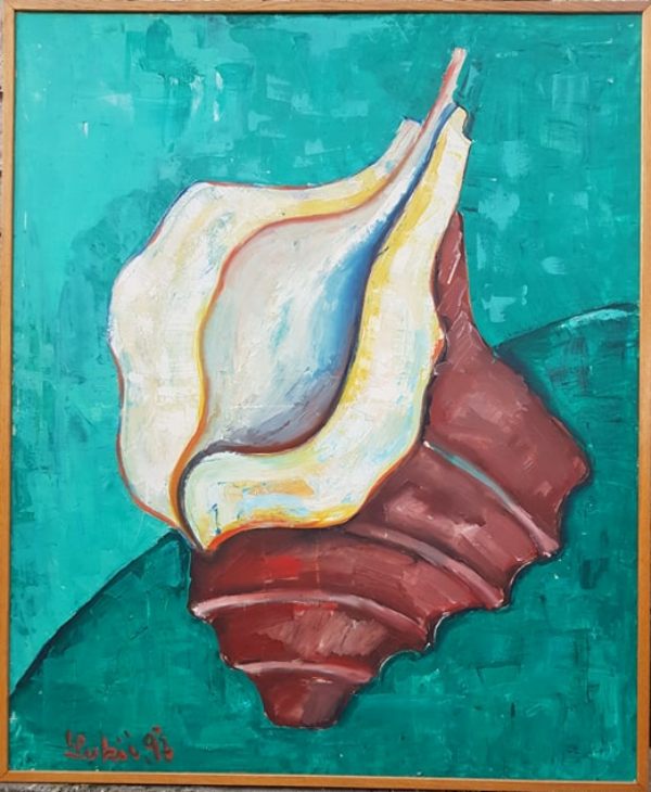 Skoljka, Milan Lukic, ulje na platnu, sa 123×103 cm, bez 120×100 cm, 1997., sertifikat, 53100 dinara