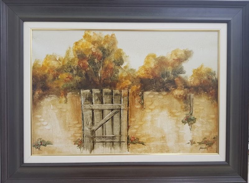 Kapija 2, Miodrag Zigic, ulje na lesonitu, sa 58×78 cm, bez 40×60 cm, lux ram, sertifikat, 29500 dinara