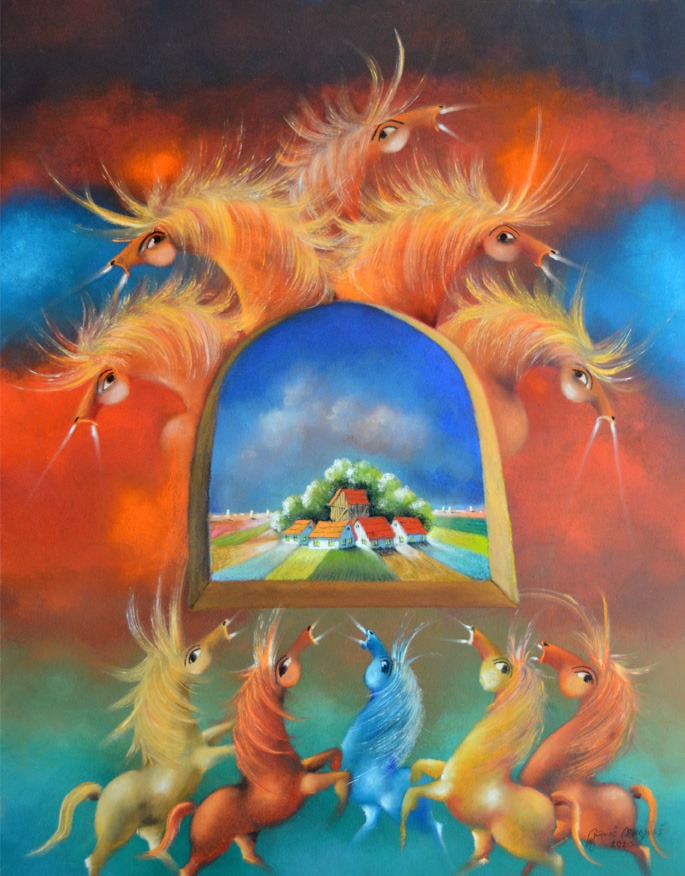 Ima nade, Janoš Mesaroš, ulje na platnu, 100×80 cm, sertifikat, 2020., 354000 dinara