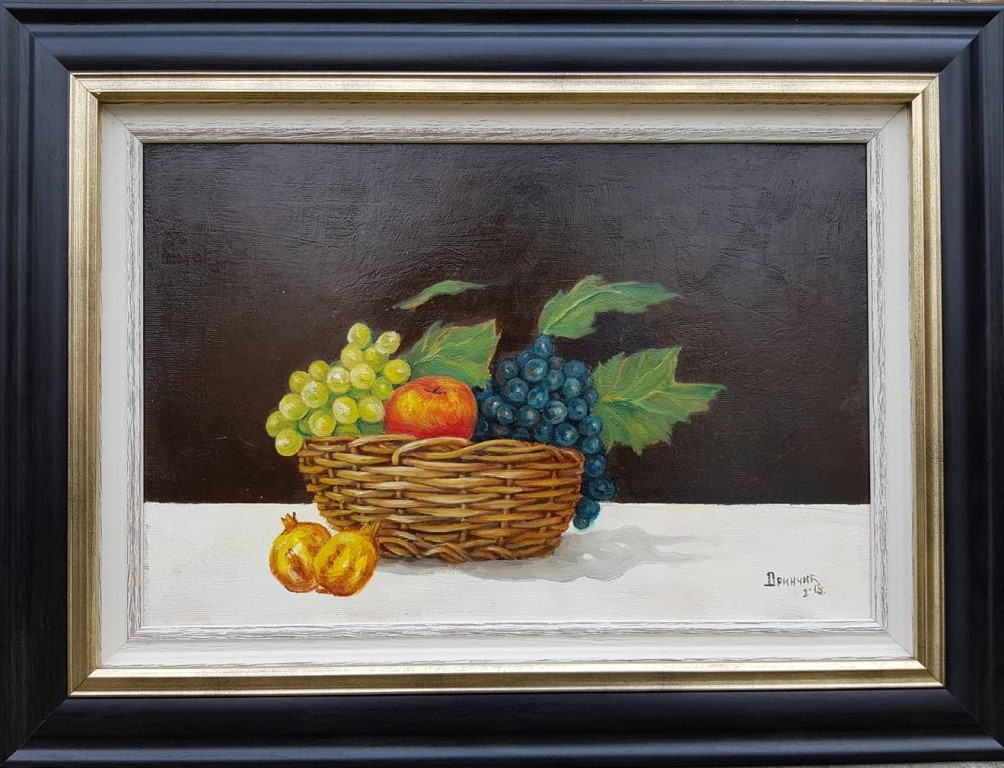 Kompozicija 1, Zarko Drincic, ulje na platnu, sa 46×61 cm, bez 30×45 cm, sertifikat, 18880 dinara