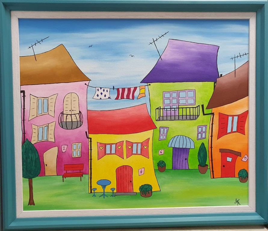 Sušenje veša III, akril na platnu, sa 51×71 cm, bez 50×60 cm, Tijana L., sertifikat, 17700 dinara