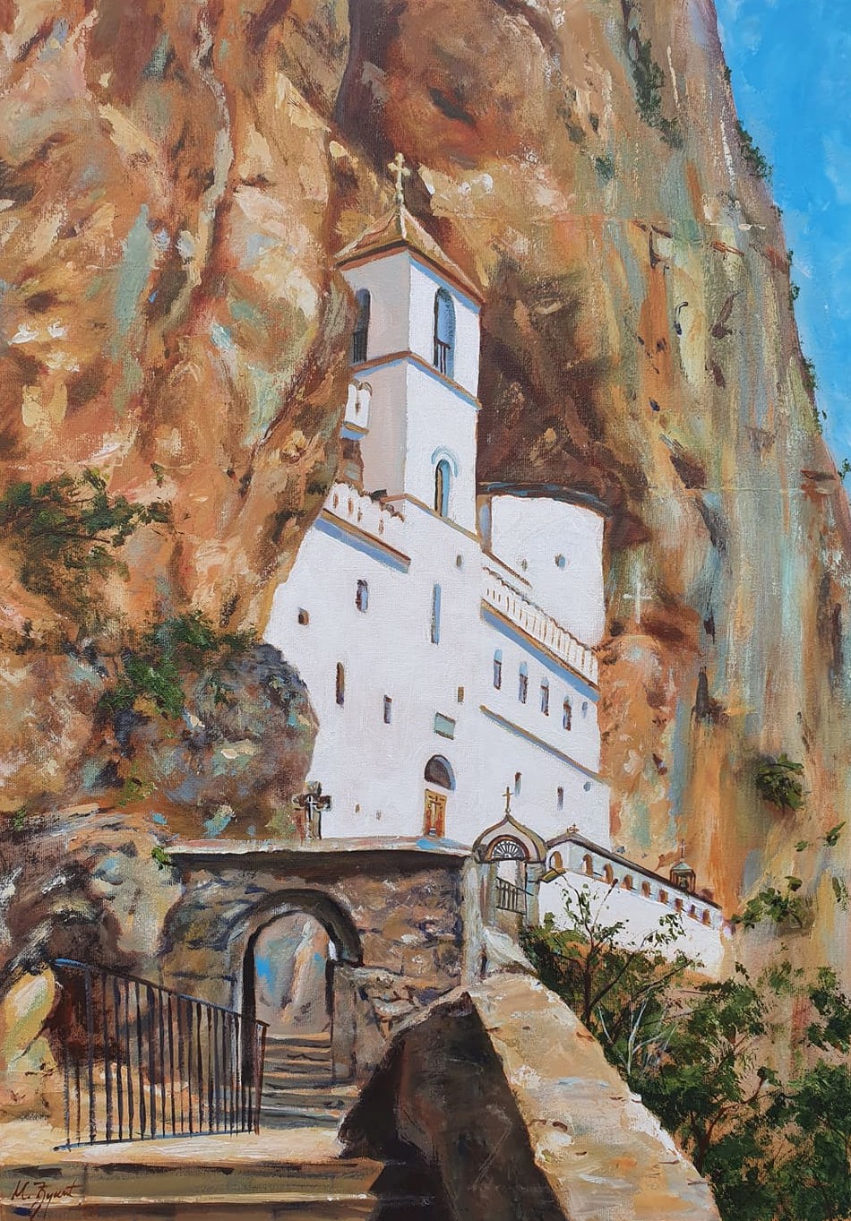 Ostrog, Marija Djukic, ulje na platnu, 50×70 cm, sertifikat, 25960 dinara