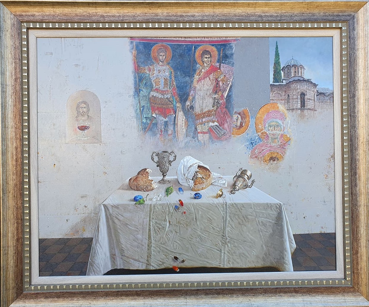 Hilandar, Milan Miletic, sa 101×121 cm, bez 80×100 cm. ulje na platnu, sertifikat, 2021., 413000 dinara