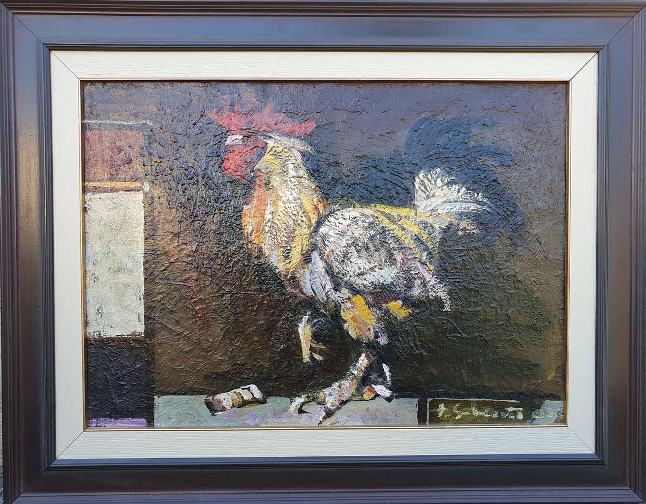 Pevac, Tomislav Suhecki, sa 70×90 cm, bez 50×70 cm, ulje na platnu, luxuzno uramljena, sertifikat, 47200 dinara