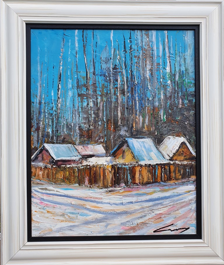 Brvnare, ulje na platnu, Ivan Vanja Milanovic, sa 64×54 cm, bez 50×40 cm, sertifikat, 14160 dinara