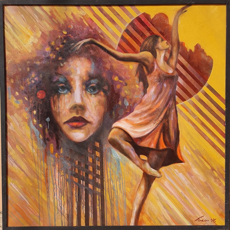 Setna lepota, ulje na platnu, 100×100 cm, Ivan Vanja Milanovic, sertifikat, 70800 dinara – SNIŽENO -40 %