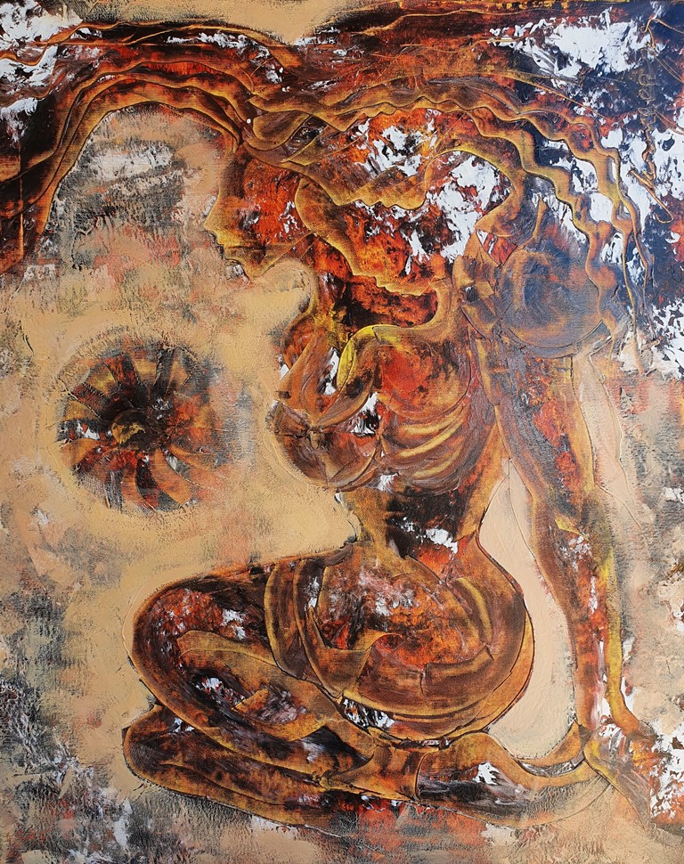 Penelopa, Monegorijas, ulje na platnu kombinovana tehnika, 80×65 cm, sertifikat, 41300 dinara