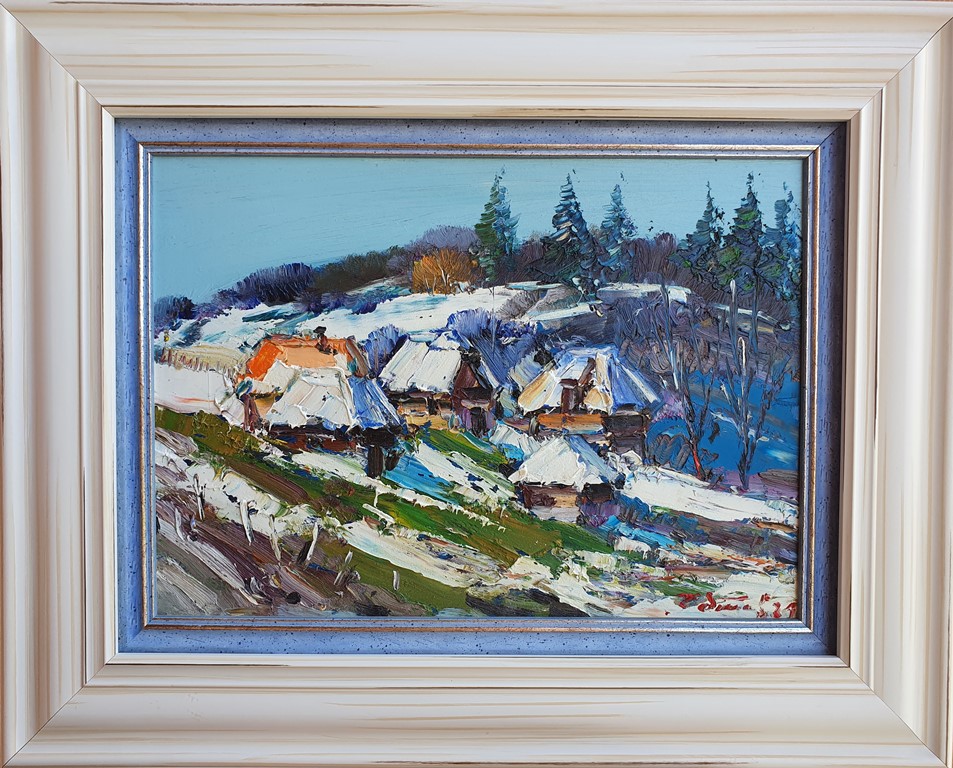 Zlatibor 4, Đorđe Stanić, ulje na lesonitu, sa 40×50 cm, bez 25×35cm, sertifikat, 17700 dinara