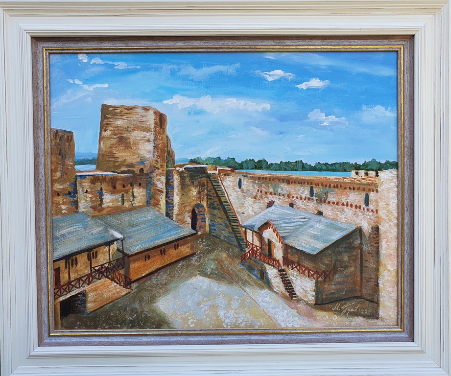Tvrđava 2, Marija Đukić, ulje na platnu, sa 53×63 cm, bez 40×50 cm, sertifikat, 16520 dinara