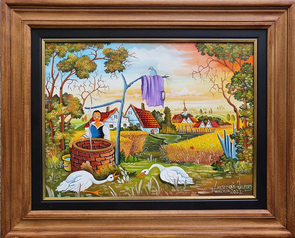 Žeđ, Juraj Lavroš, Naiva Kovačica, ulje na platnu, uramljena, sa 44×54 cm, bez 30×40 cm, sertifikat, 47200 dinara
