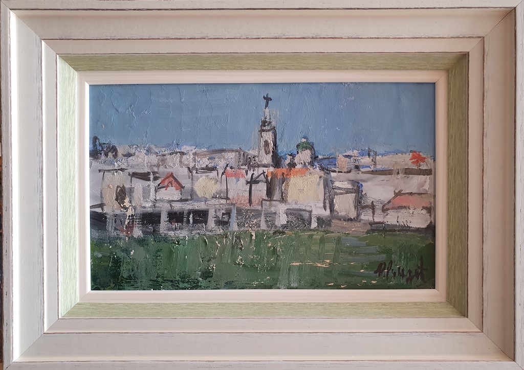 Beograd 3, Zvonko Šindić, ulje na platnu, luks uramljena, sa 33×46 cm, bez 20×33 cm, sertifikat, 10620 dinara