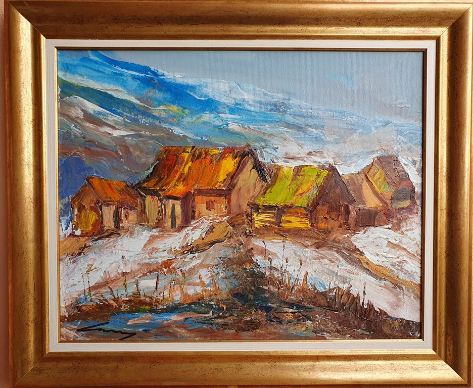 Brvnare 1, ulje na platnu, Ivan Vanja Milanovic, sa 51×61 cm, bez 40×50 cm, sertifikat, 14160 dinara
