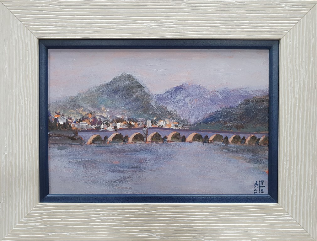 Most 1, Dragan Tasić, akril na lesonitu, sa 40×30 cm, bez 30×20 cm, sertifikat, 6490 dinara
