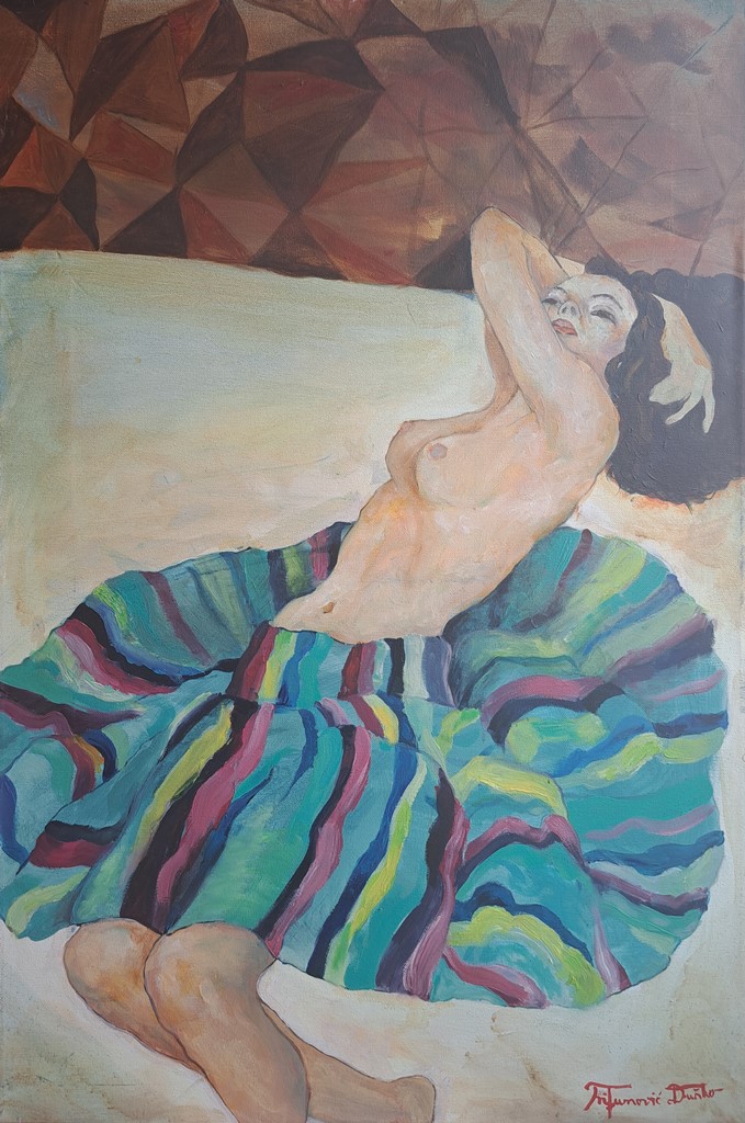 Akt 2, Duško Trifunović, 90×60 cm, ulje na platnu, sertifikat, 53100 dinara