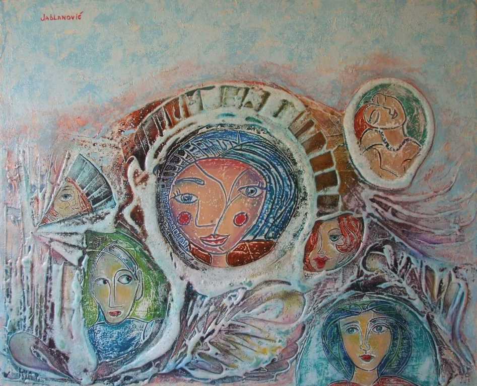 Jutarnje buđenje, Kristina Jablanović, ulje na platnu, 80×100 cm, sertifikat, 118000 dinara