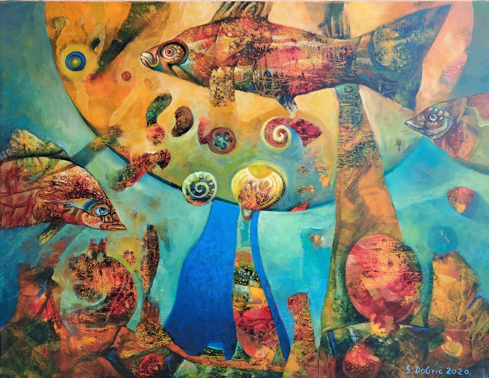 Patrola u 5, Saša Dobrić, ulje na platnu, 50×65 cm, sertifikat, 94400 dinara