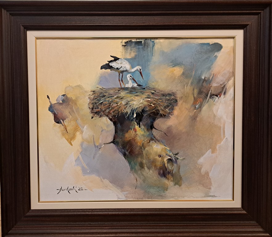 Rode, akril ulje na platnu od jute, akademski Braca Djurković, sa 68×78 cm, bez 50×60 cm, sertifikat, 2022. , 141600 dinara