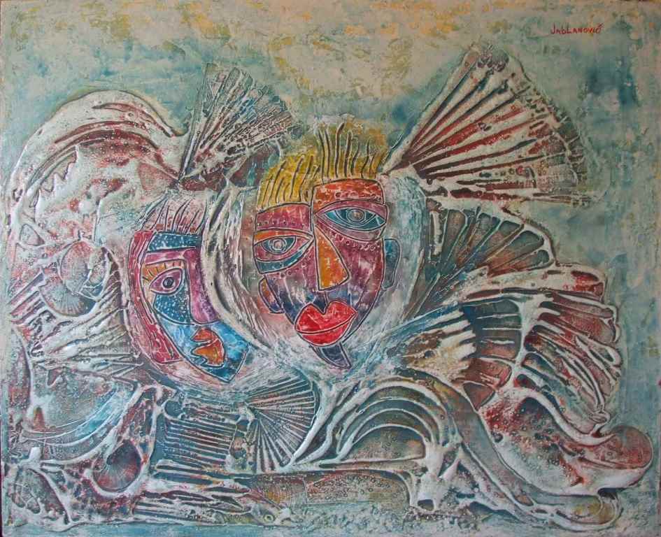 Tolerancija i netolerancija, Kristina Jablanović, ulje na platnu, 80×100 cm, sertifikat, 118000 dinara