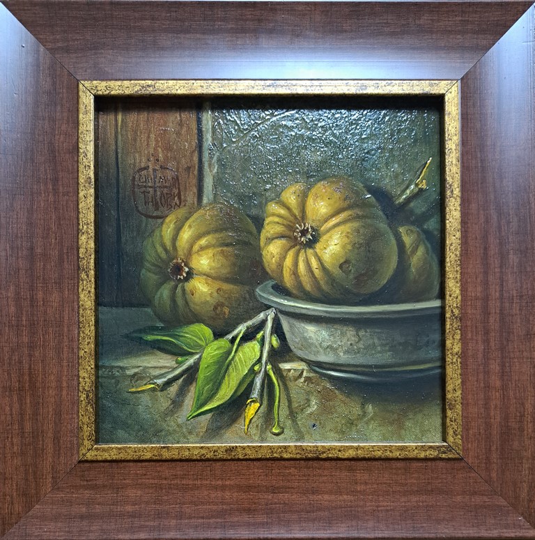 Jesen, profesor i dekan FLU Educons Dragan Martinovic, bez 19×19 cm, sa 28×28 cm, ulje na dasci, sertifikat, 35400 dinara